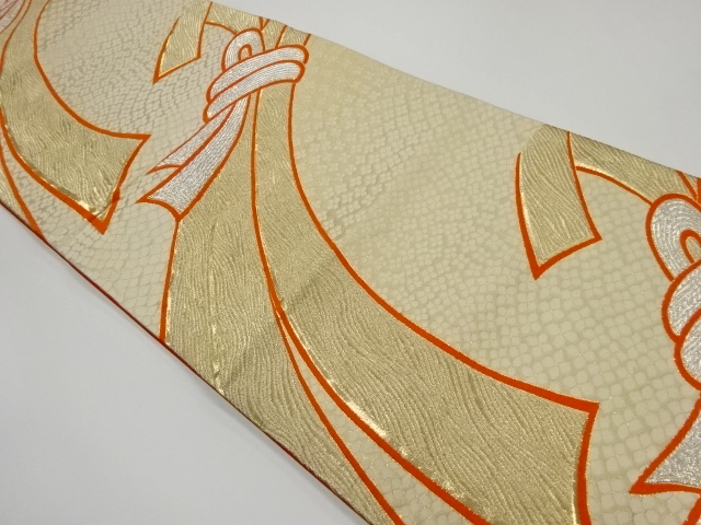 JAPANESE KIMONO / VINTAGE FUKURO OBI / WOVEN LITTLE FLOWERS
